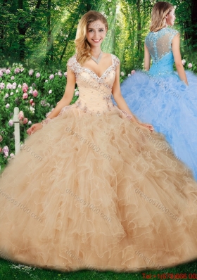 Hot Sale Ball Gown Quinceanera Gowns with Beading and Ruffles