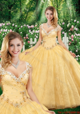 Latest Ball Gown Straps Sweet Sixteen Dresses with Beading