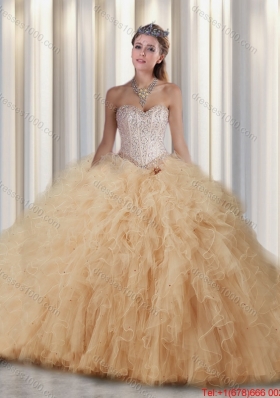 New Style Ball Gown Sweet 16 Dresses with Beading and Ruffles