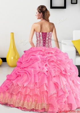 New Style Sweetheart 2015 Quinceanera Gown with Pick Ups and Beading
