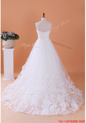 Perfect Custom Made A Line Sweetheart Wedding Dresses with Appliques