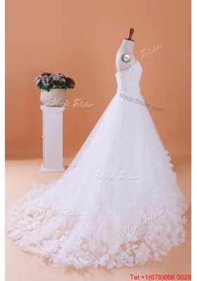 Perfect Custom Made A Line Sweetheart Wedding Dresses with Appliques