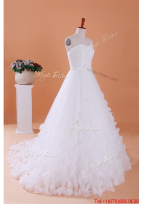 Perfect Custom Made A Line Sweetheart Wedding Dresses with Appliques