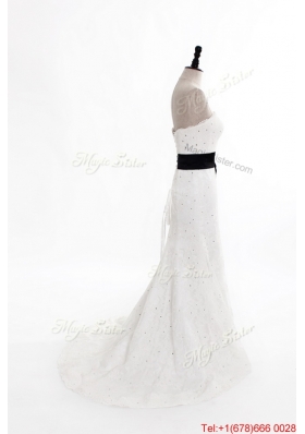 Pretty Perfect Column Strapless Wedding Dresses with Beading and Belt