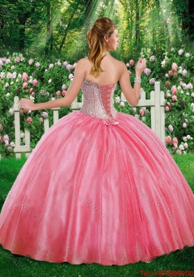 Simple Ball Gown Sweetheart Beading Champagne Sweet 16 Dresses