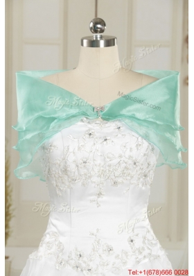 Luxurious 2015 High Low Dama Dress with Appliques and Ruffles