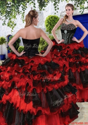 Luxurious 2016 Spring Beaded Multi Color Quinceanera Dresses with Ruffled Layers