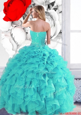 2015 Designer Sweetheart Quinceanera Dresses with Beading and Ruffles
