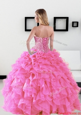 Classical Beading and Ruffles Sweetheart Quinceanera Dresses for 2015