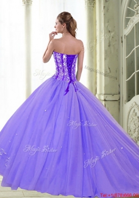 Designer Sweetheart 2015 Lilac Quinceanera Dresses with Beading
