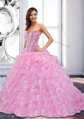 Elegant Beading and Ruffles Sweetheart 2015 Quinceanera Dresses