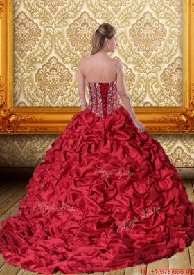 Exquisite Beading and Pick Ups Sweetheart Quinceanera Gown for 2015