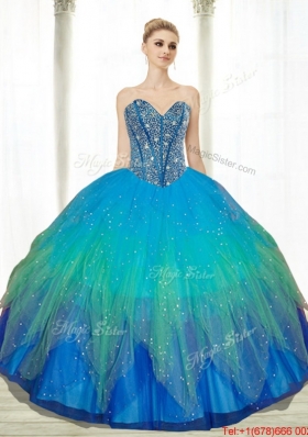 Most Popular Beading Sweetheart Tulle Quinceanera Dresses