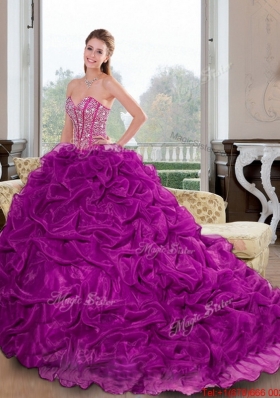 Most Popular Sweetheart 2015 Quinceanera Dresses with Beading and Pick Ups