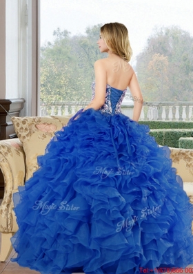 Remarkable Beading and Ruffles Sweetheart Quinceanera Gown for 2015