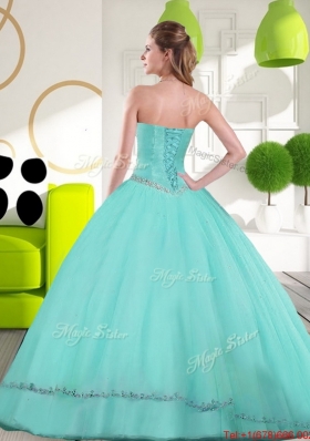 2015 Most Popular Sweetheart Ball Gown Quinceanera Gown with Appliques