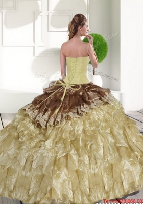 2015 Most Popular Sweetheart Quinceanera Gowns with Beading and Ruffles