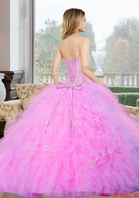 Designer Beading and Ruffles Sweetheart Quinceanera Gown for 2015