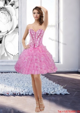 Elegant Beading and Ruffles Sweetheart 2015 Quinceanera Dresses