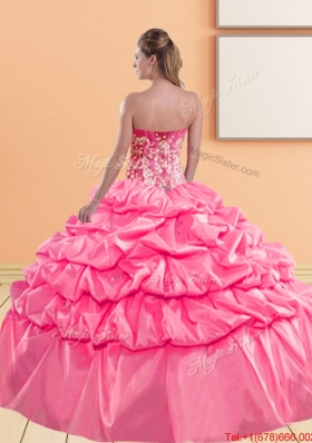Elegant Sweetheart 2015 Quinceanera Gown with Appliques and Pick Ups