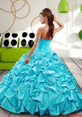 Free and Easy Sweetheart Quinceanera Dresses with Appliques and Pick Ups