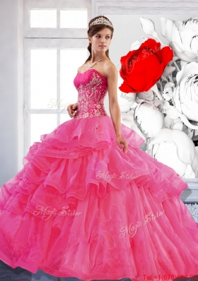 Most Popular Sweetheart Ball Gown 2015 Quinceanera Dress with Appliques