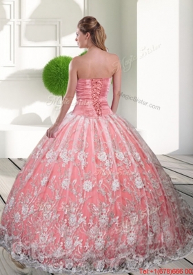 New Style Sweetheart 2015 Quinceanera Gown with Beading and Lace