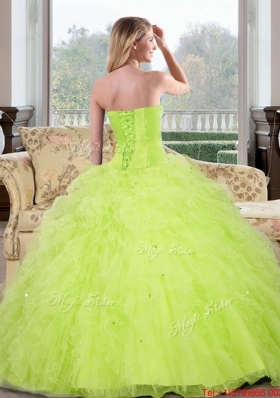 New Style Sweetheart Beading and Ruffles Quinceanera Gown for 2015