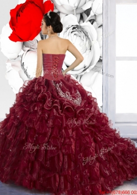 Wonderful Sweetheart Ruffles and Appliques Sweet Fifteen Dresses for 2015