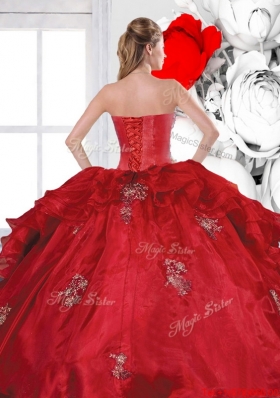 2015 Designer Sweetheart Ball Gown Quinceanera Dresses with Appliques