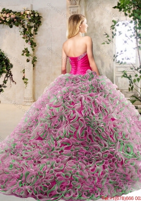 2016 Classical Sweetheart Quinceanera Dresses with Beading and Ruffles