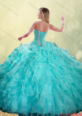 2016 Elegant Sweetheart Beading Quinceanera Dresses in Turquoise