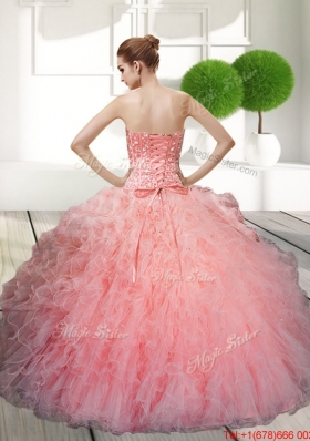 Designer Ball Gown Beading and Ruffles Quinceanera Dresses for 2015