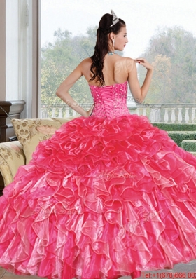 Designer Beading and Ruffles Sweetheart Quinceanera Dresses for 2015