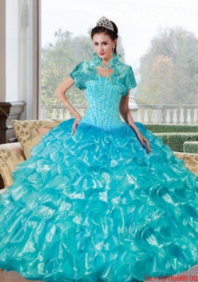 Designer Beading and Ruffles Sweetheart Quinceanera Dresses for 2015