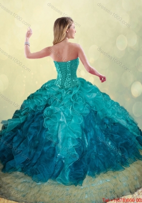 Elegant Beading and Ruffles Ball Gown Detachable Quinceanera Skirts