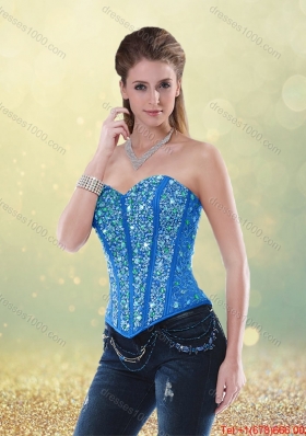 Elegant Beading Sweetheart Detachable Quinceanera Dresses in Blue