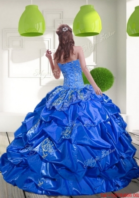 Fashionable 2015 Beading and Appliques Quinceanera Dresses with Brush Train