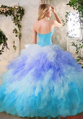 2016 Beautiful Beading and Ruffles Quinceanera Gowns in Multi Color