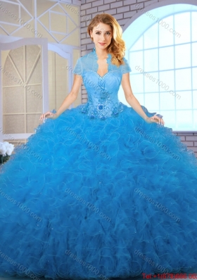 2016 Cheap Appliques and Ruffles Quinceanera Gowns with Sweetheart