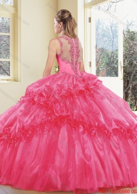 2016 Luxurious Zipper Up Quinceanera Dresses with Beading