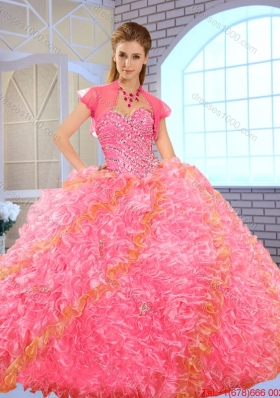 2016 Spring Gorgeous Beading Quinceanera Dresses with Beading and Ruffles