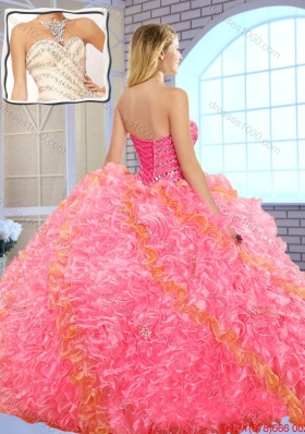 2016 Spring Gorgeous Beading Quinceanera Dresses with Beading and Ruffles