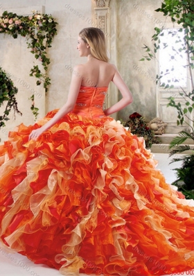 Beautiful Beading and Ruffles Quinceanera Dresses in Multi Color for 2016