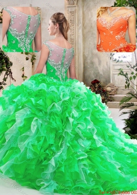 Beautiful Scoop Quinceanera Dresses with Beading and Ruffles