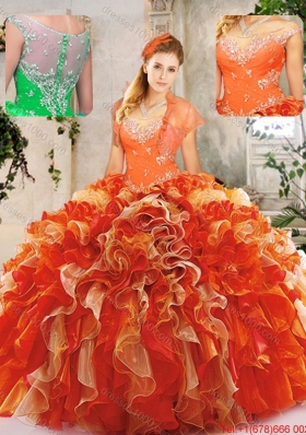 Beautiful Scoop Quinceanera Dresses with Beading and Ruffles