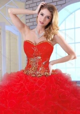 Classical Ball Gown Sweetheart Quinceanera Dresses in Fuchsia