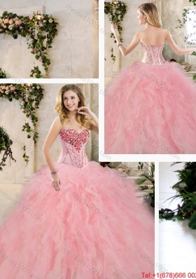 Elegant Beading and Ruffles Sweet 16 Dresses in Multi Color