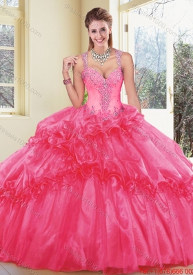 Gorgeous Straps Beading Quinceanera Dresses with Ruffles