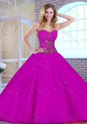 Hot Sale Appliques Fuchsia Quinceanera Dresses with Sweetheart